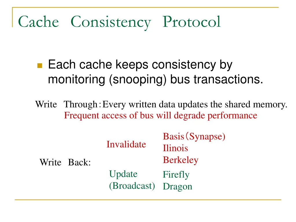 cache consistency protocol