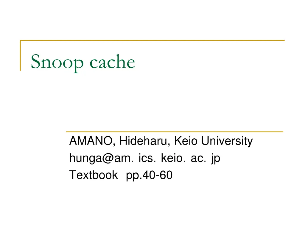 snoop cache