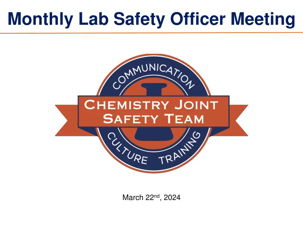 monthly lab safety officer meeting