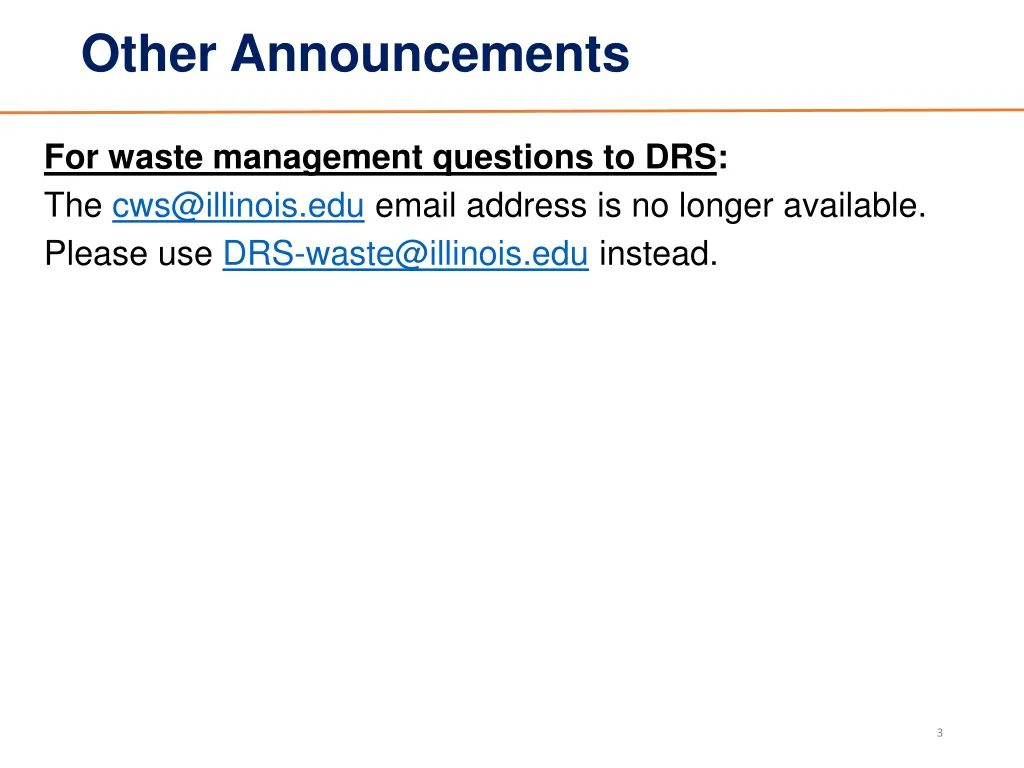other announcements