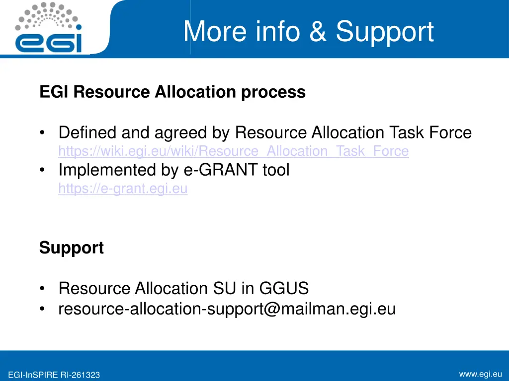 more info support