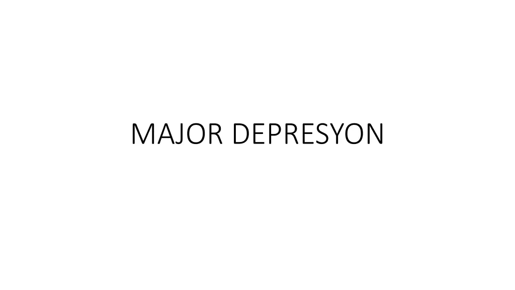 major depresyon