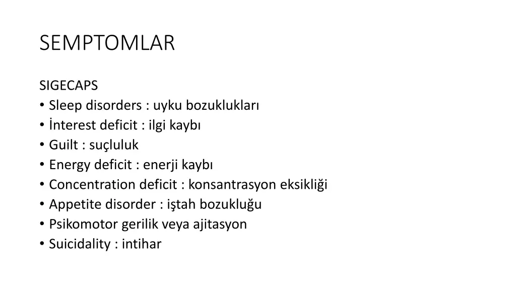 semptomlar