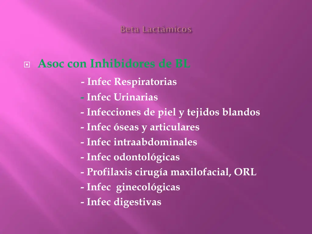 asoc con inhibidores de bl infec respiratorias