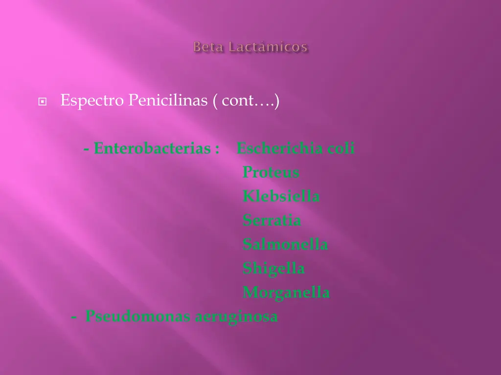 espectro penicilinas cont enterobacterias