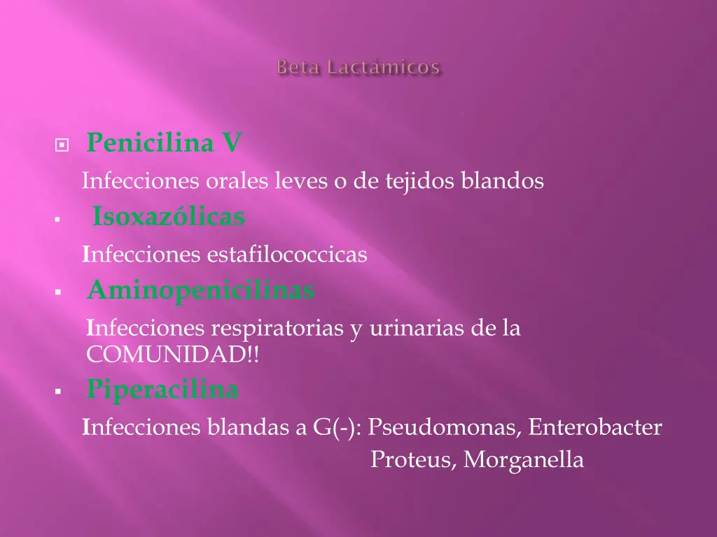 penicilina v infecciones orales leves