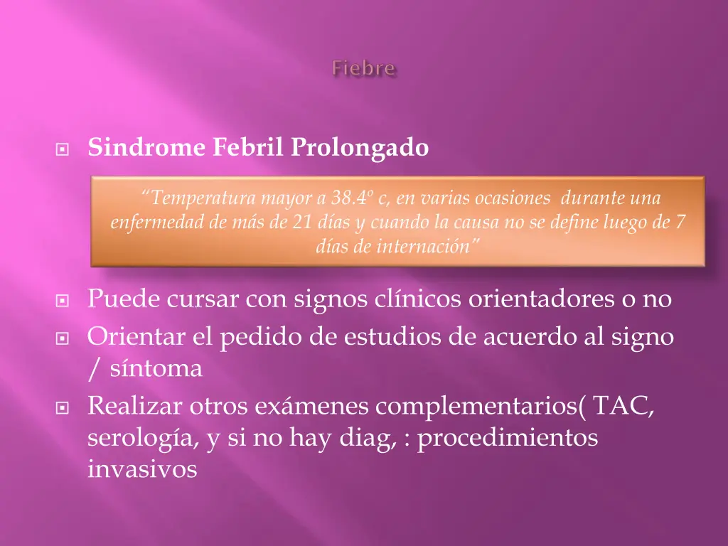 sindrome febril prolongado