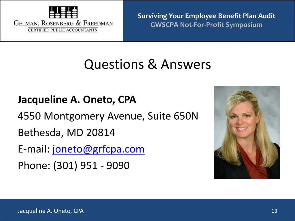 surviving your employee benefit plan audit gwscpa 12