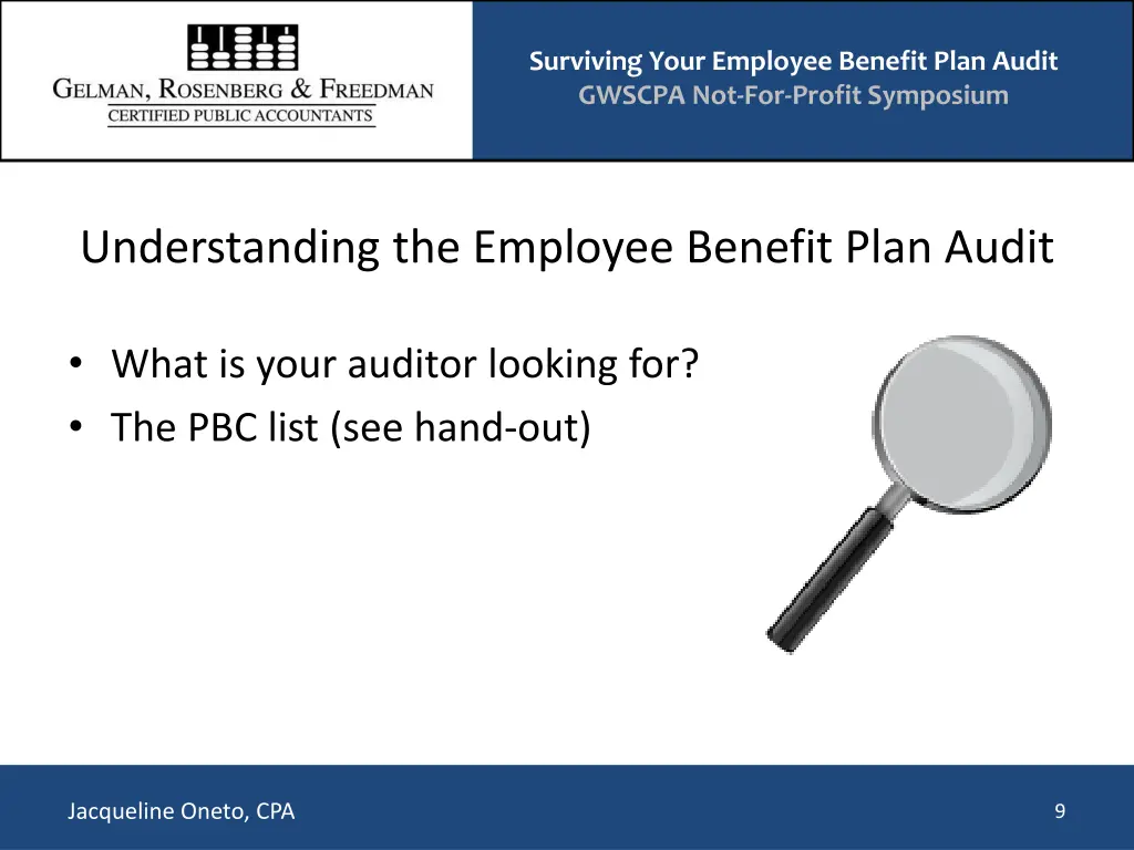 surviving your employee benefit plan audit gwscpa 8