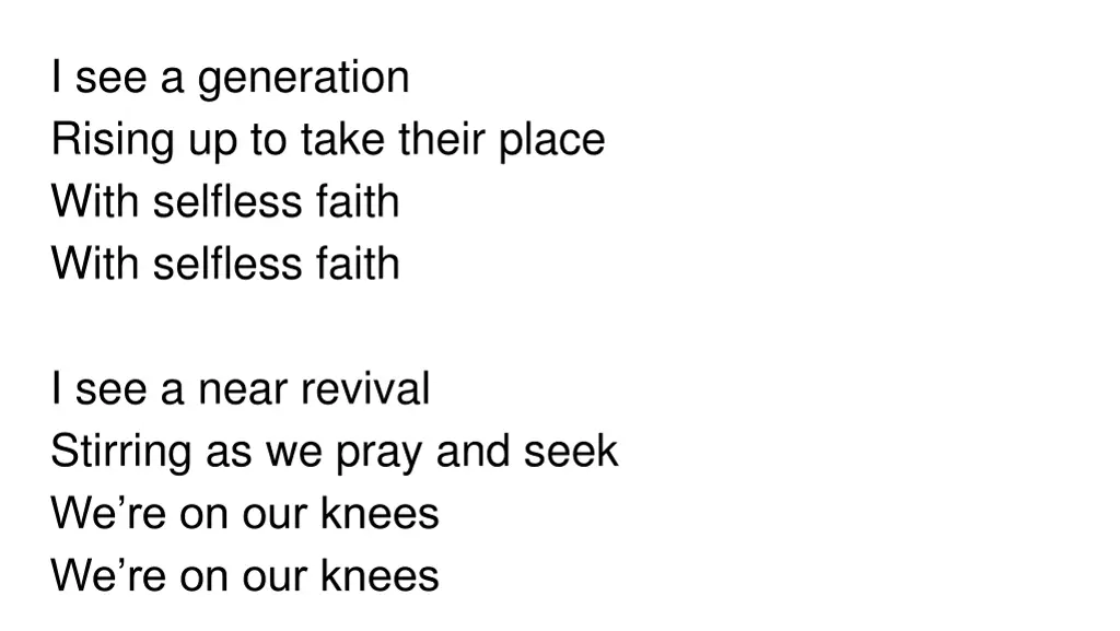 i see a generation rising up to take their place