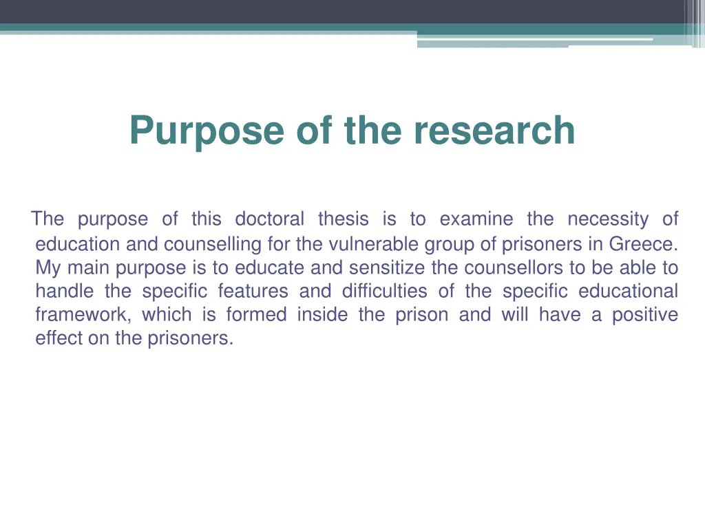 purpose of the research