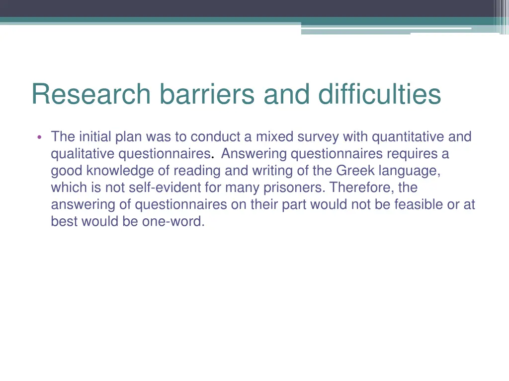 research barriers and difficulties