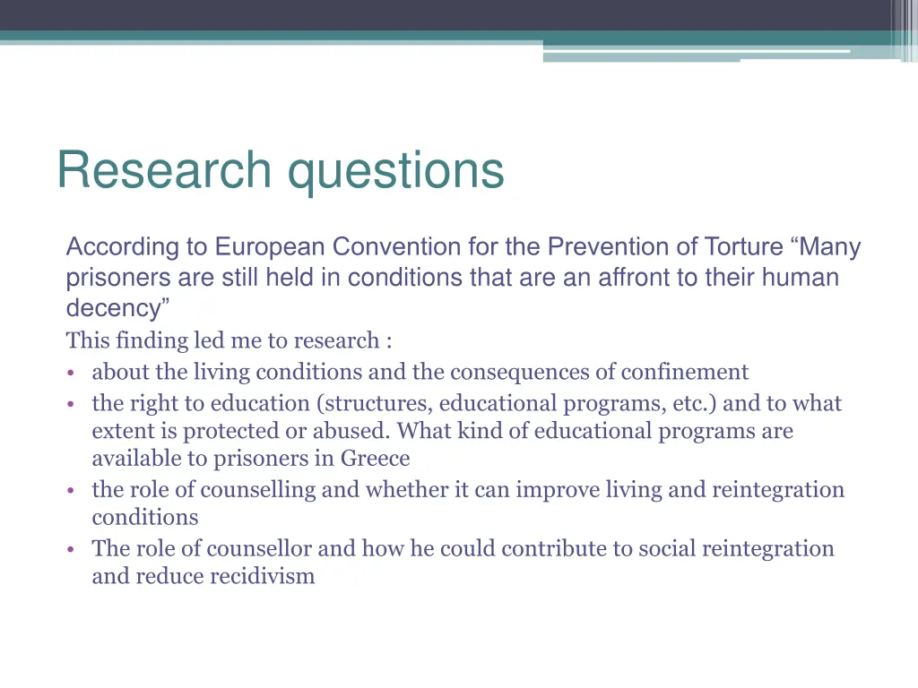 research questions