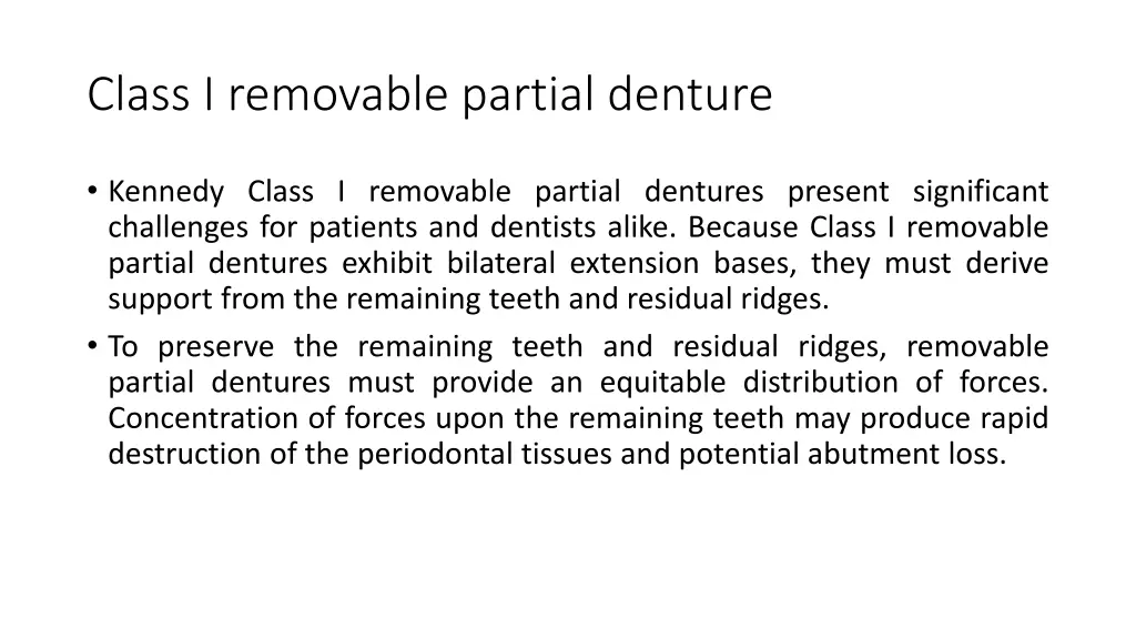 class i removable partial denture
