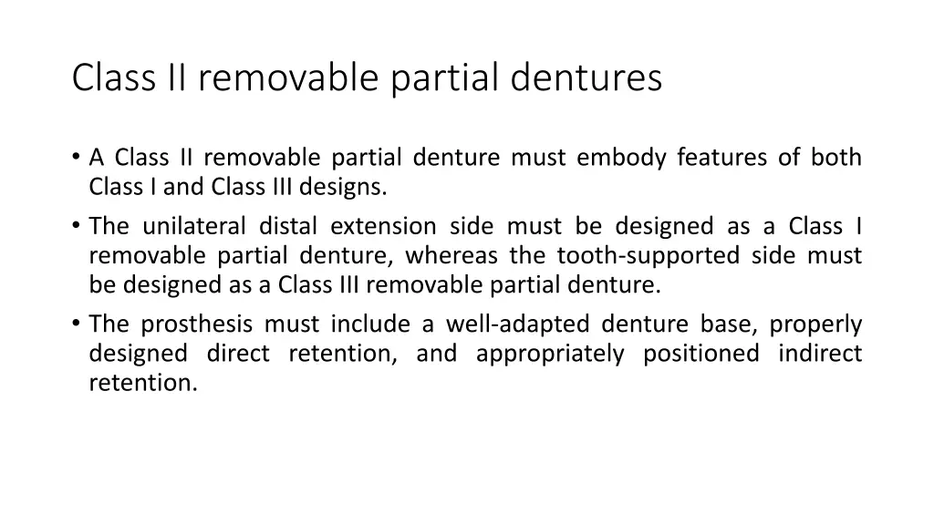 class ii removable partial dentures