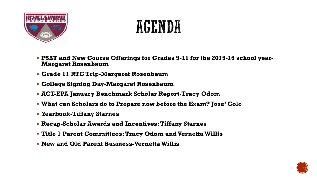 agenda