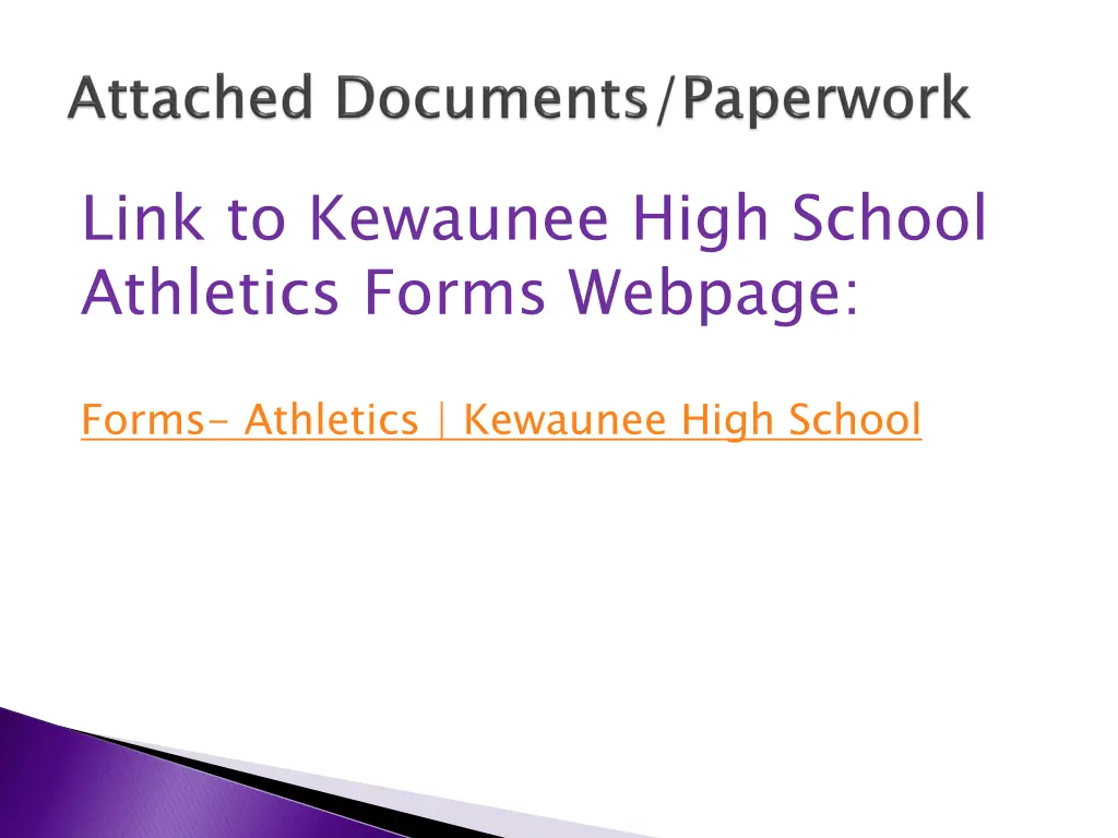 link to kewaunee high school athletics forms