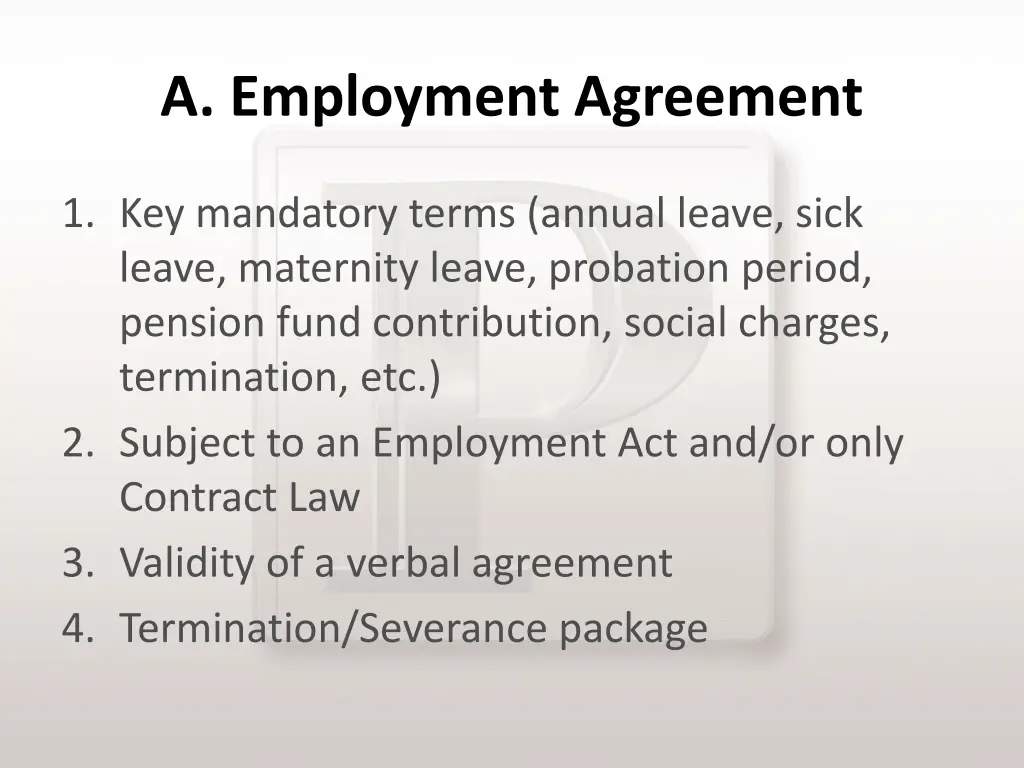 a employment agreement