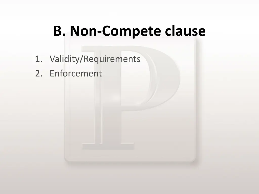 b non compete clause