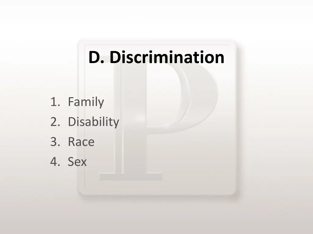 d discrimination