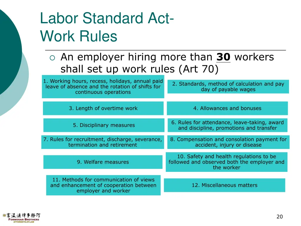 labor standard act work rules
