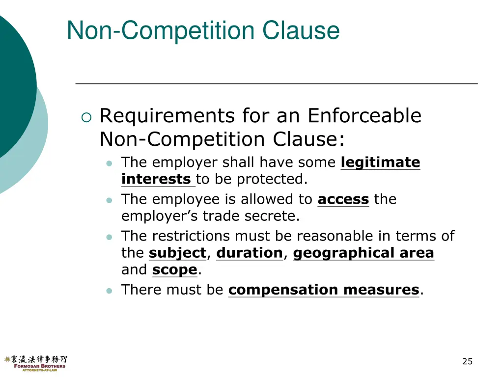 non competition clause