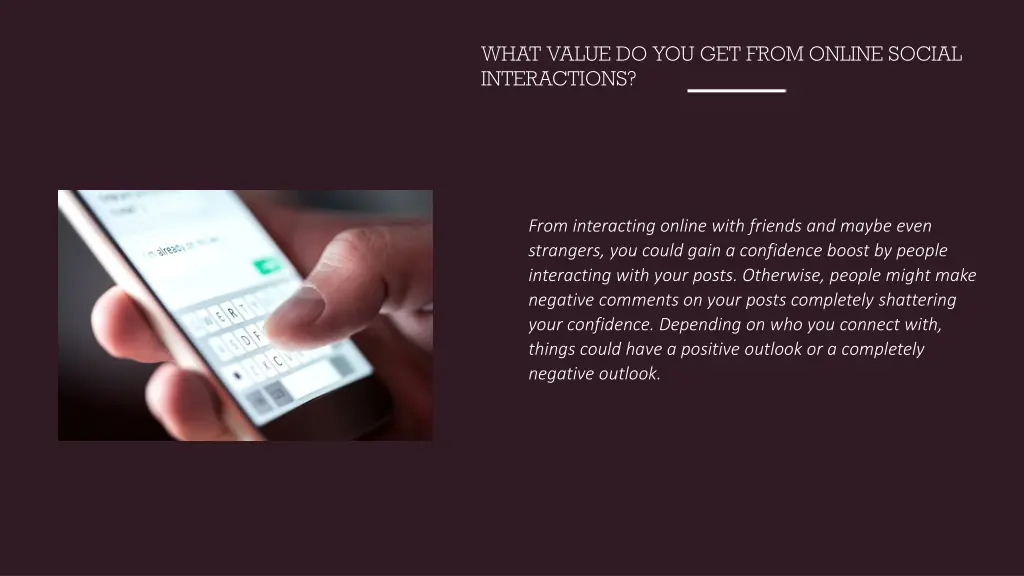 what value do you get from online social
