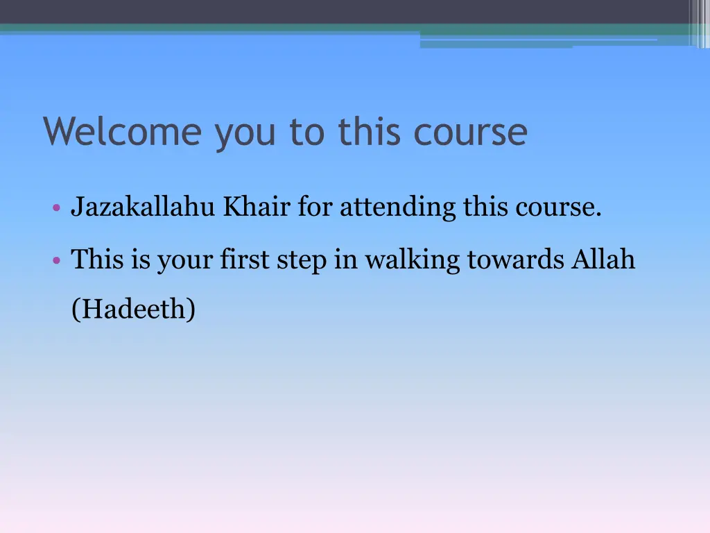 welcome you to this course