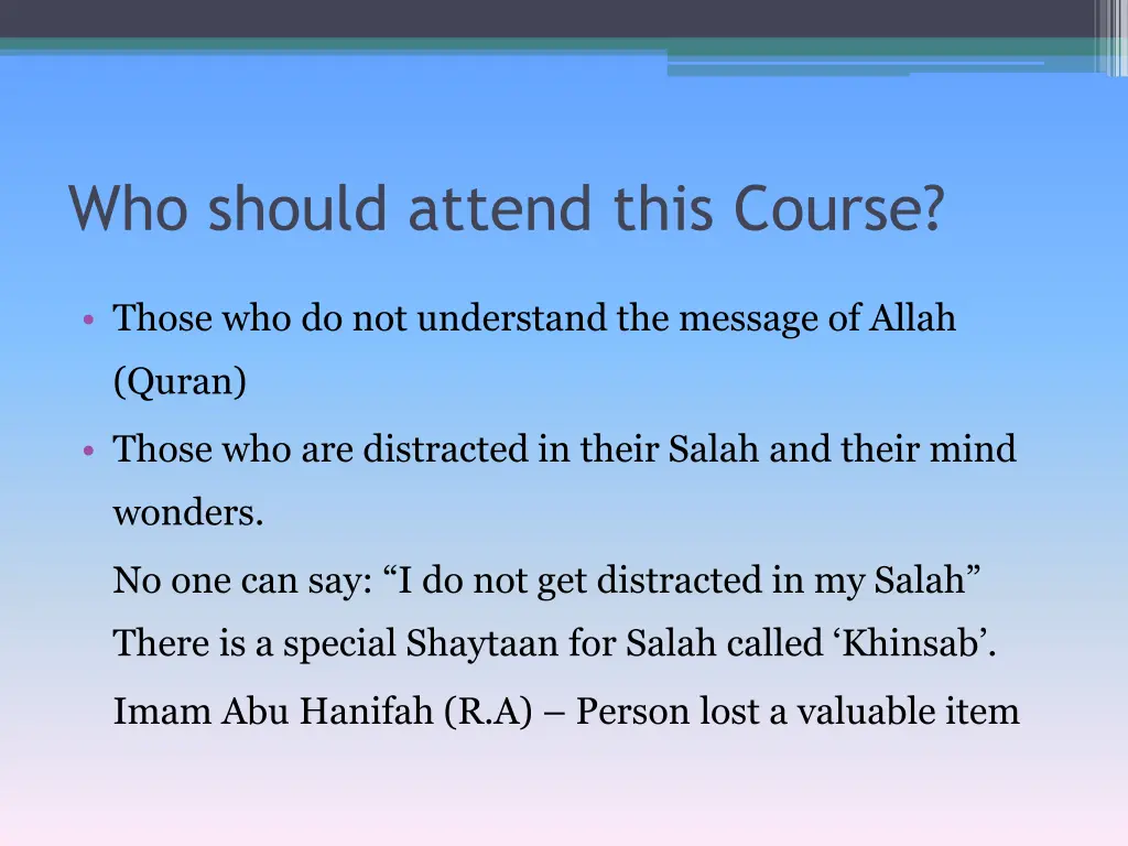 who should attend this course