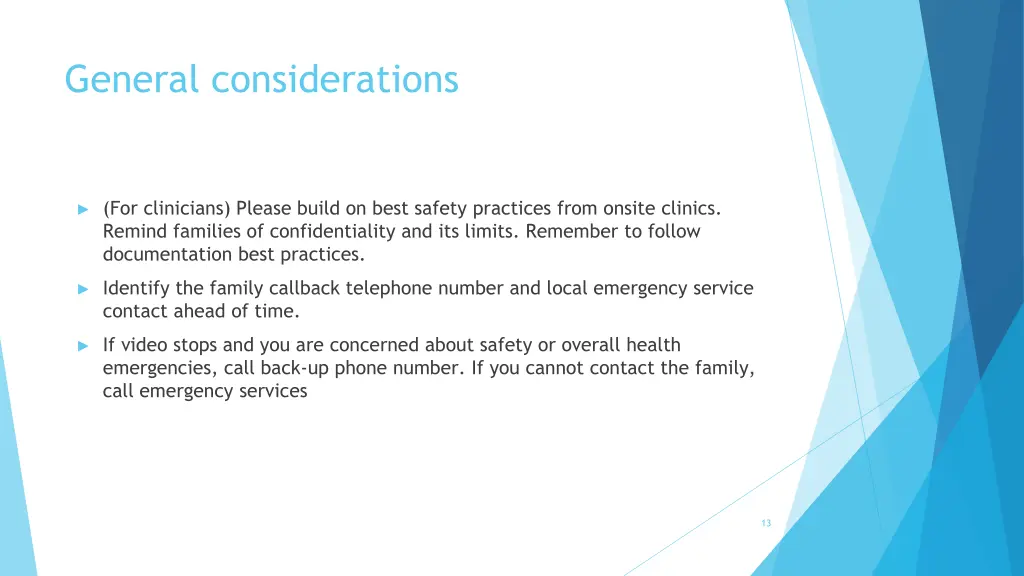 general considerations