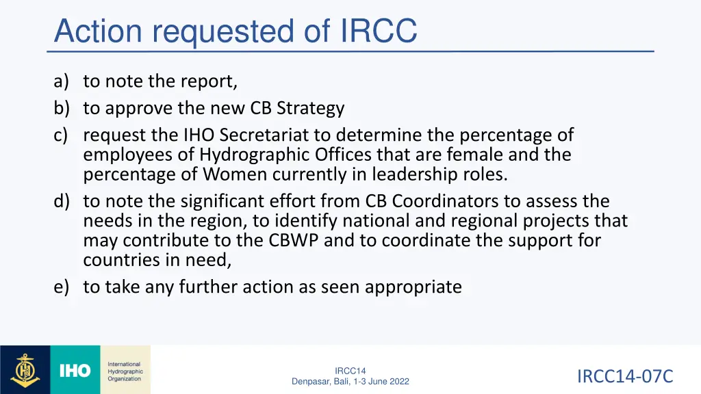 action requested of ircc