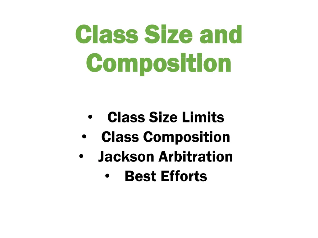 class size and class size and composition