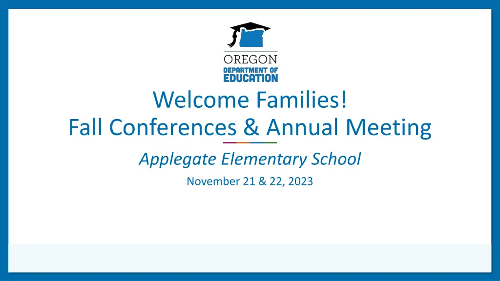 welcome families fall conferences annual meeting