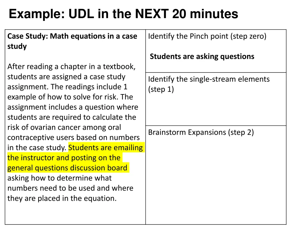 example udl in the next 20 minutes 1