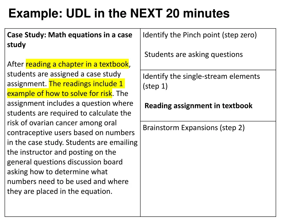 example udl in the next 20 minutes 2