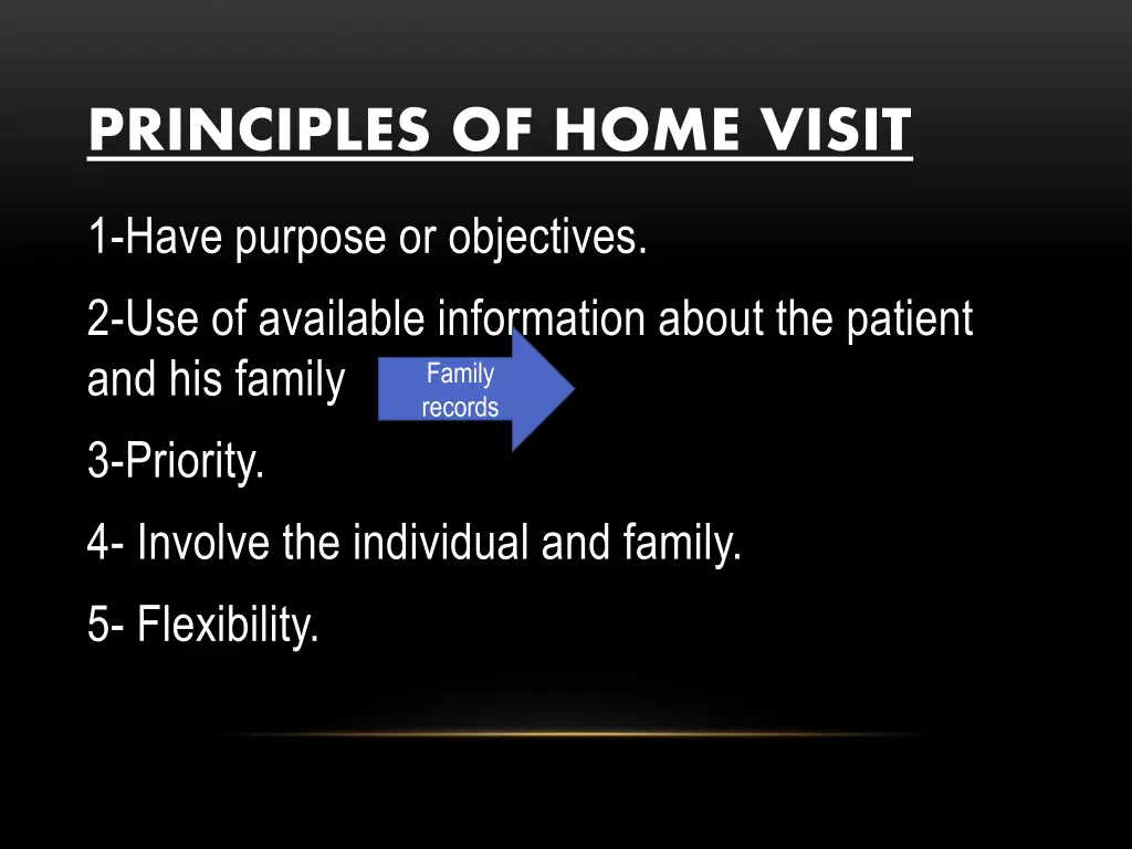 principles of home visit