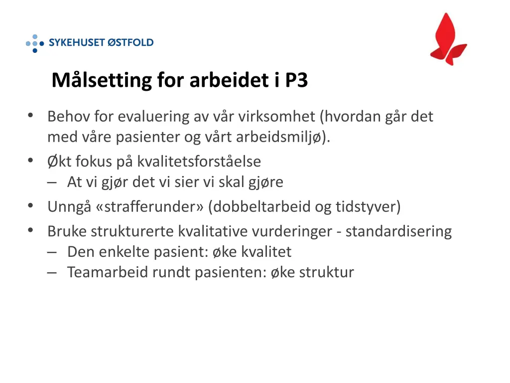 m lsetting for arbeidet i p3