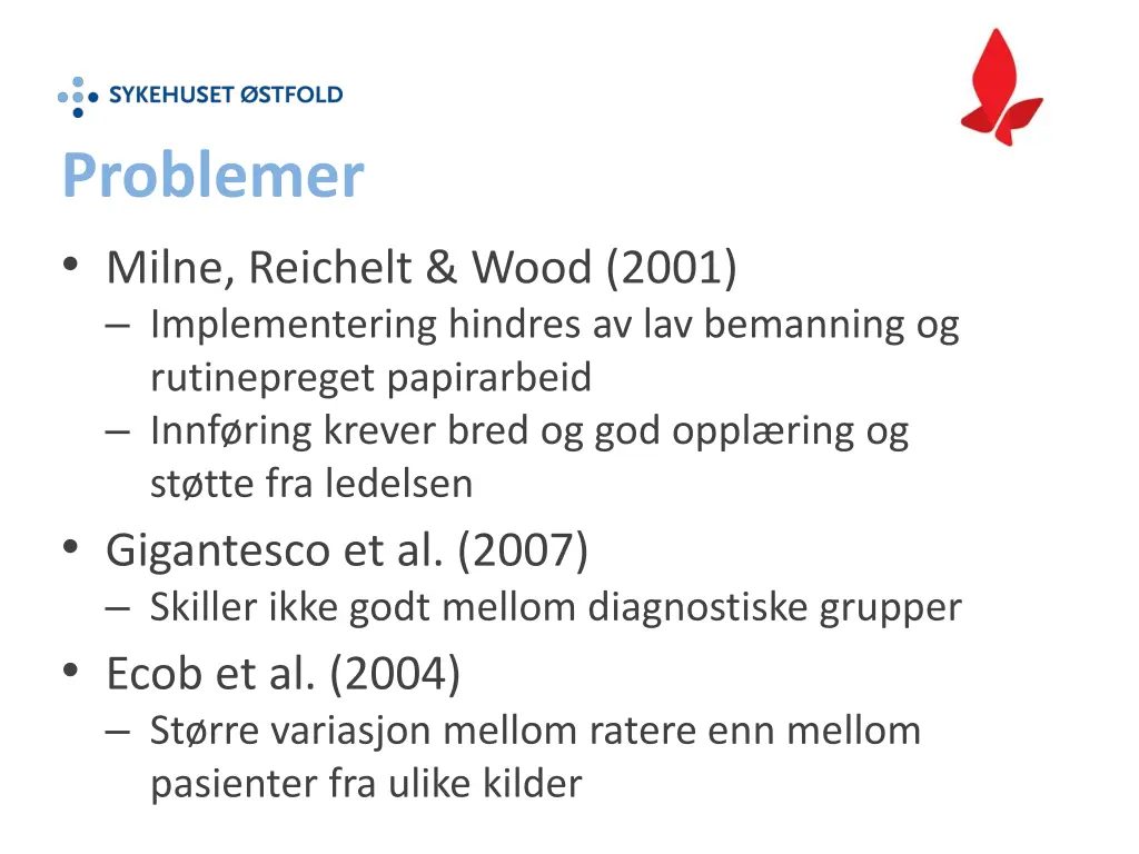 problemer milne reichelt wood 2001 implementering