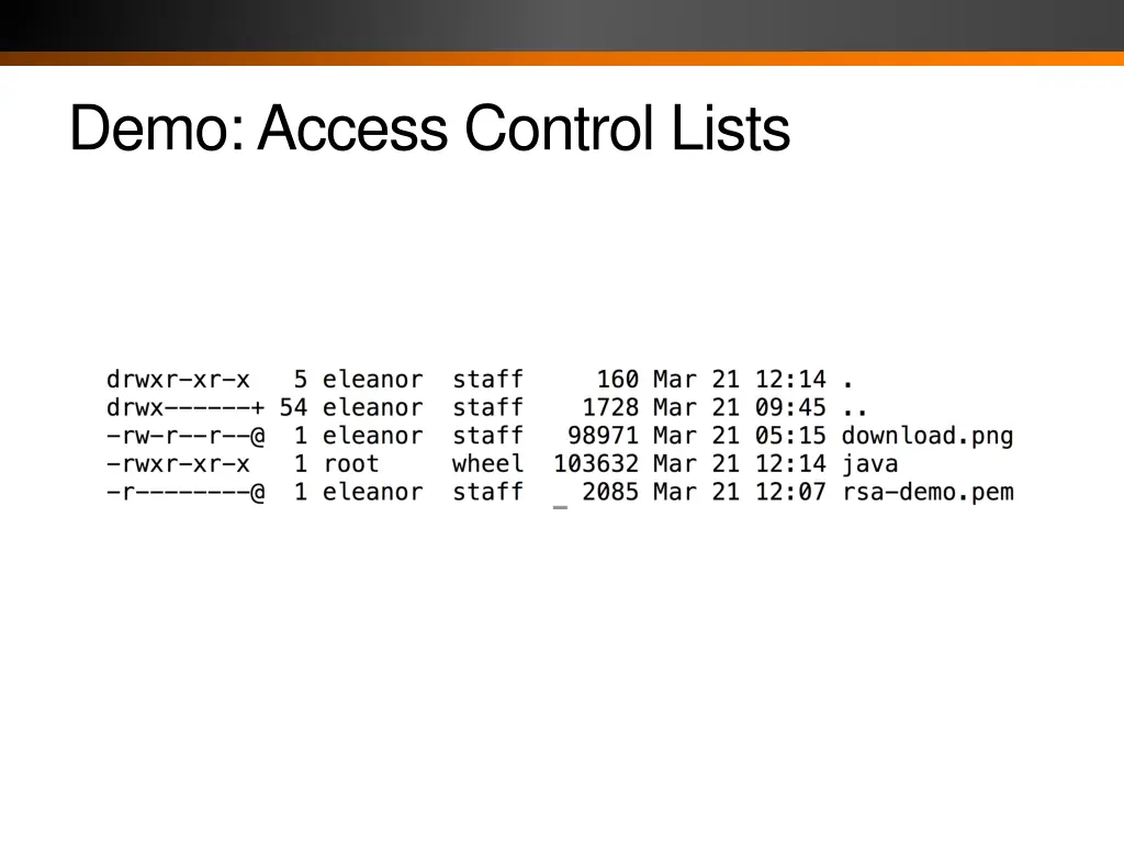 demo access control lists