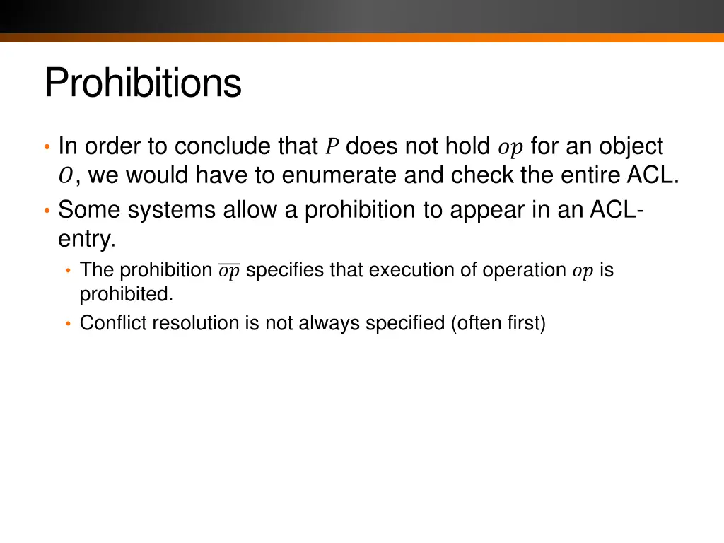 prohibitions