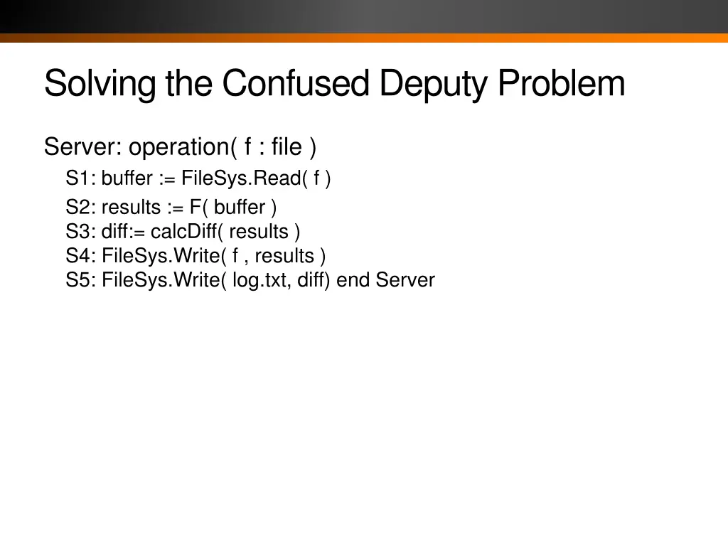 solving the confused deputy problem