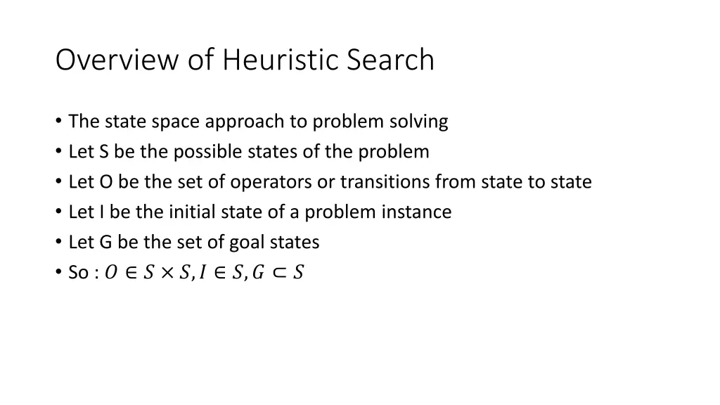 overview of heuristic search