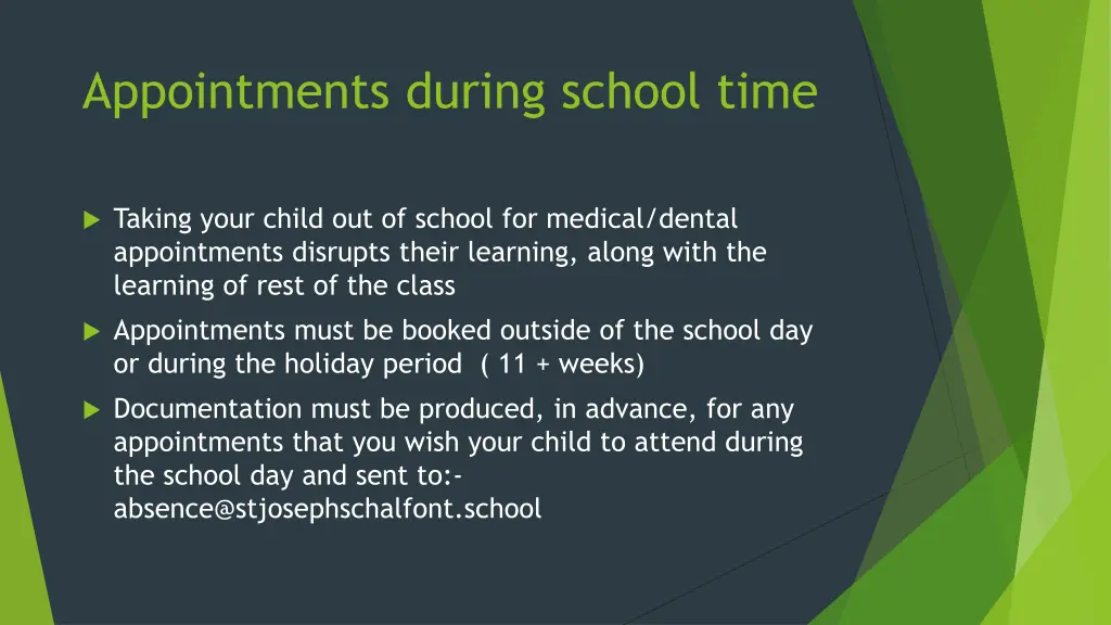 appointments during school time