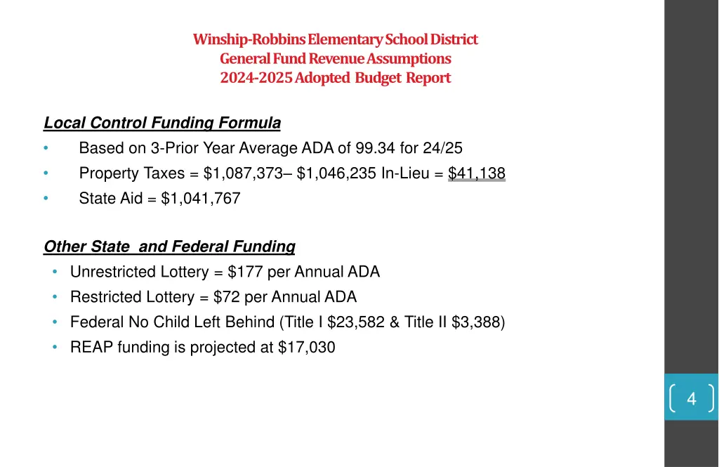 winship robbins elementary school district 1