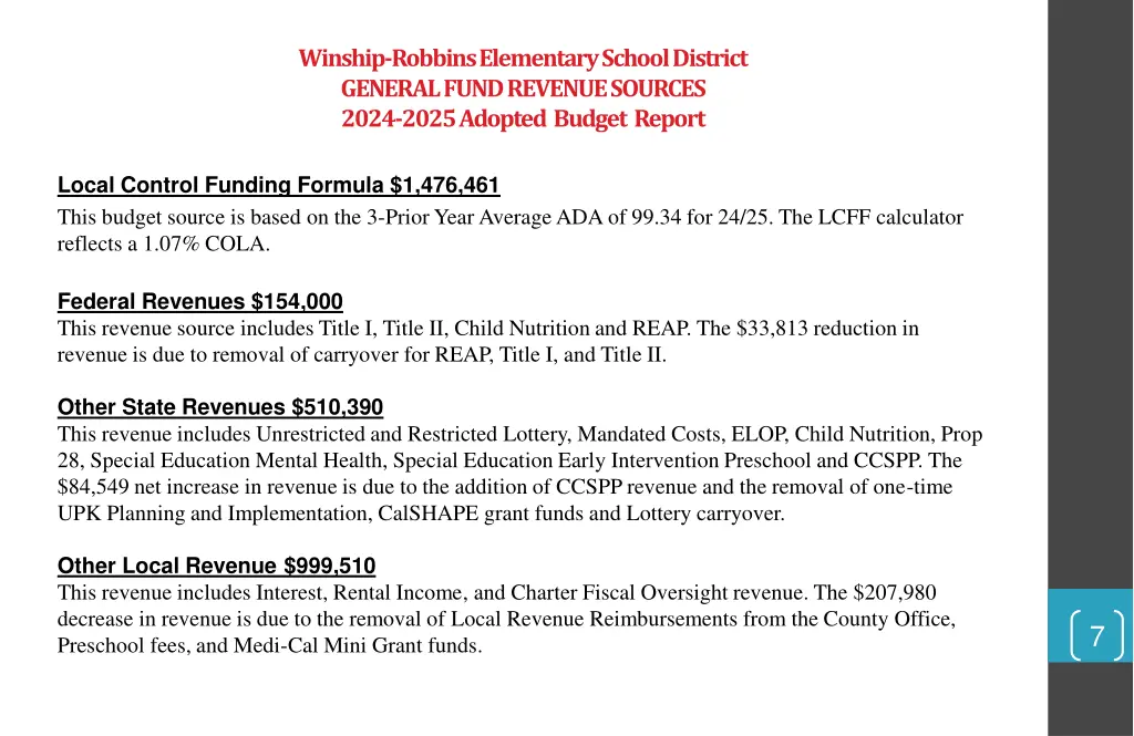 winship robbins elementary school district 3