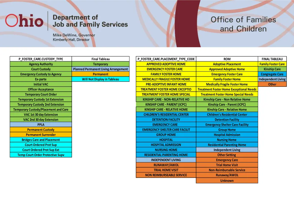 p foster care custody type agency authority court