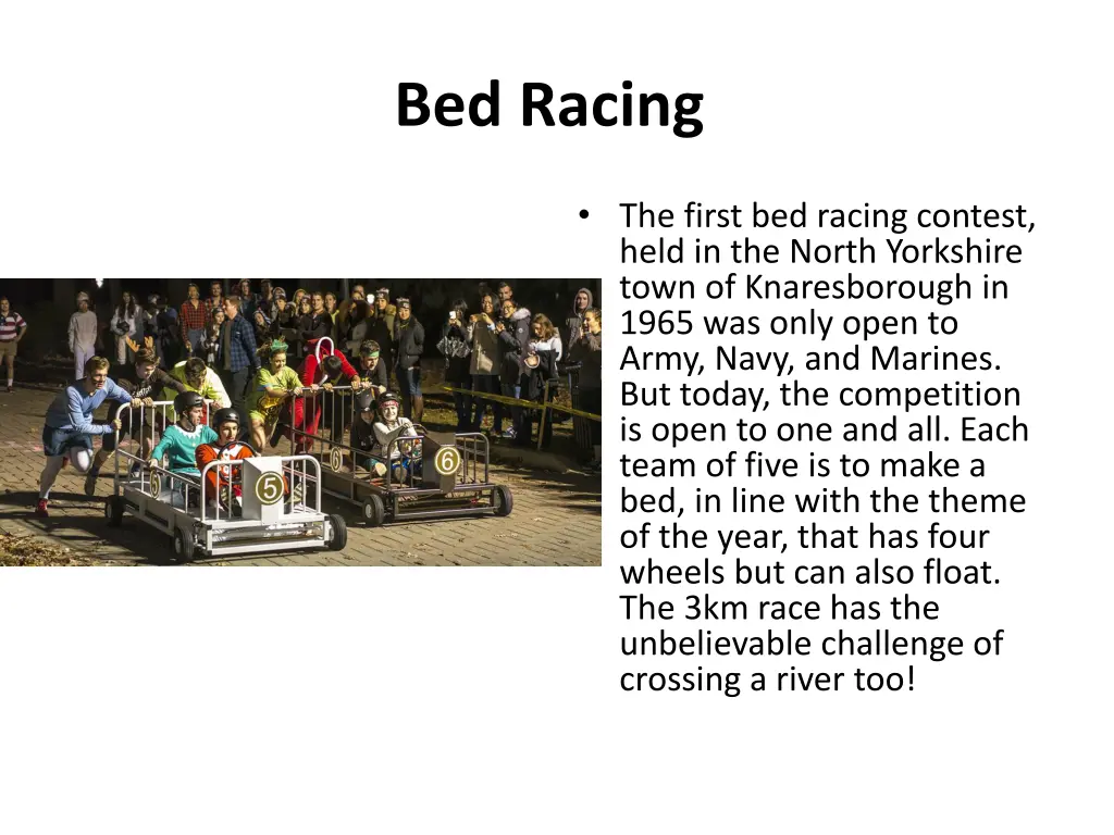 bed racing