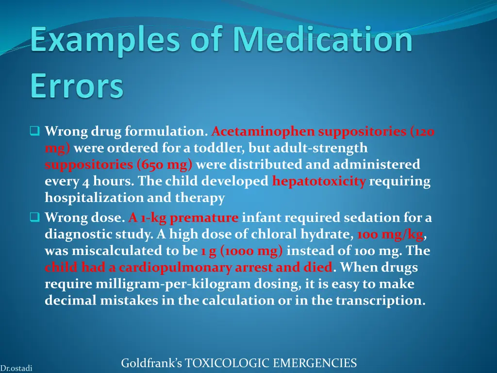 wrong drug formulation acetaminophen