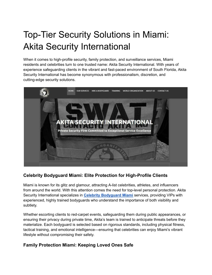 top tier security solutions in miami akita