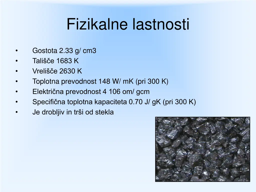 fizikalne lastnosti